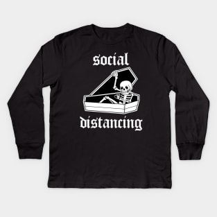 Social distancing | Traditional Tattoo design Kids Long Sleeve T-Shirt